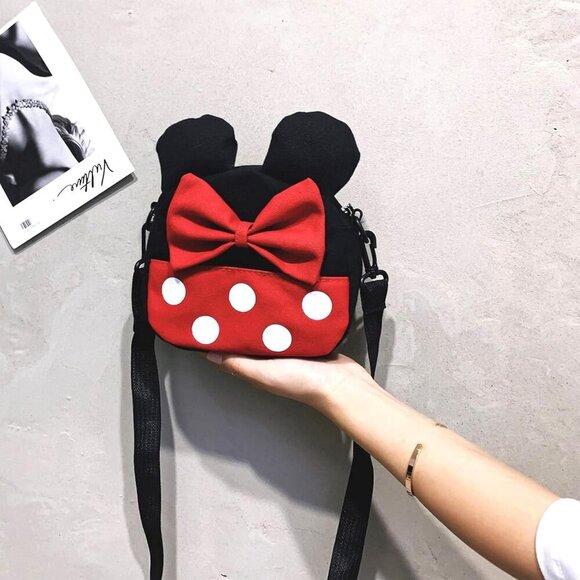 🆕 Dksyee Cute Minnie Mouse Shoulder Bag Women Black Toddler Small Kids Handbag - Picture 2 of 7